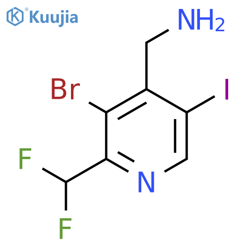 4-(Aminomethyl)-3-bromo-2-(difluoromethyl)-5-iodopyridine structure