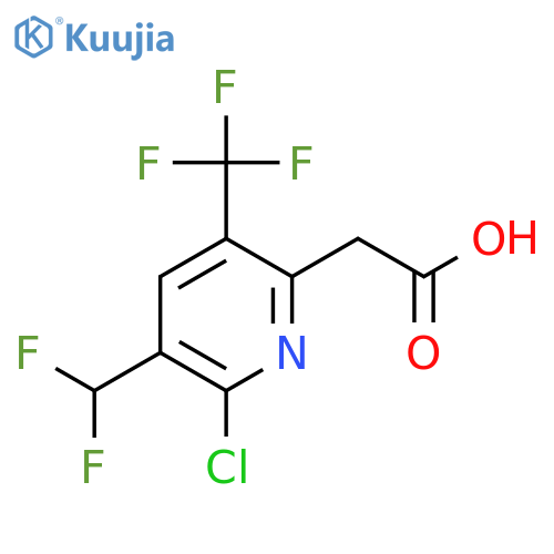 2-Chloro-3-(difluoromethyl)-5-(trifluoromethyl)pyridine-6-acetic acid structure