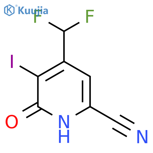 6-Cyano-4-(difluoromethyl)-2-hydroxy-3-iodopyridine structure