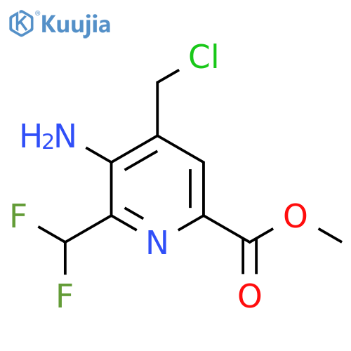 Methyl 3-amino-4-(chloromethyl)-2-(difluoromethyl)pyridine-6-carboxylate structure