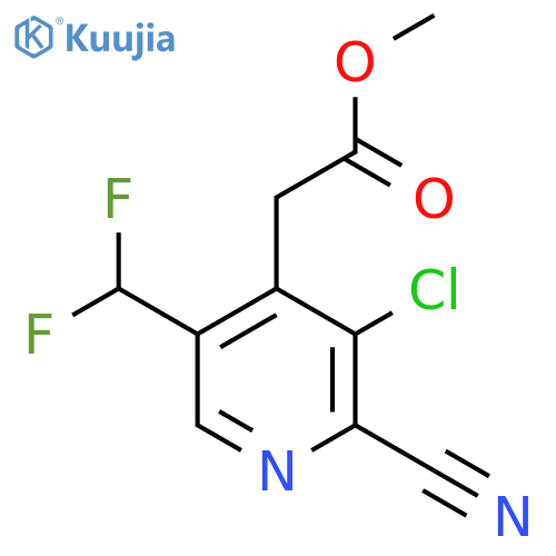 Methyl 3-chloro-2-cyano-5-(difluoromethyl)pyridine-4-acetate structure