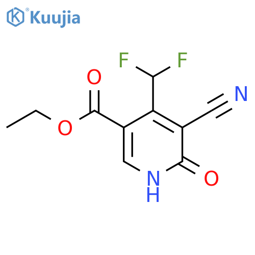 Ethyl 3-cyano-4-(difluoromethyl)-2-hydroxypyridine-5-carboxylate structure