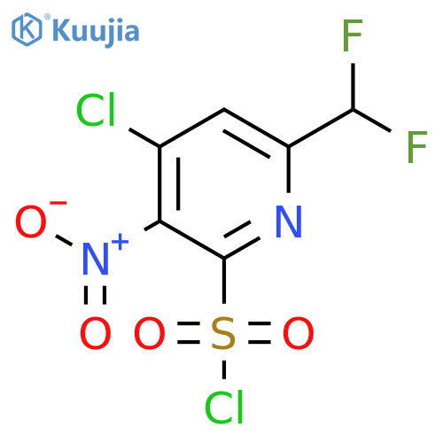 4-Chloro-6-(difluoromethyl)-3-nitropyridine-2-sulfonyl chloride structure