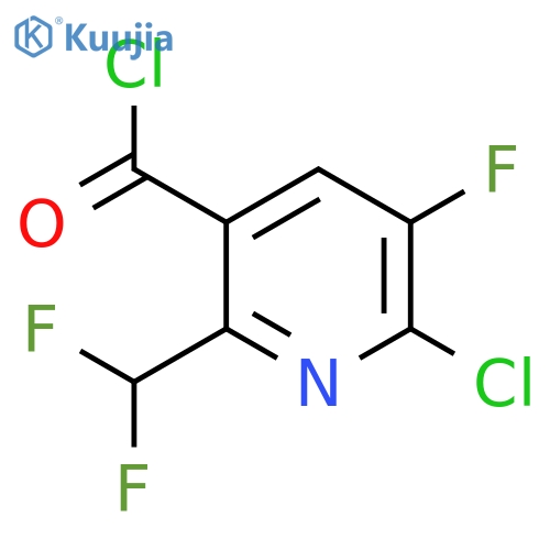 2-Chloro-6-(difluoromethyl)-3-fluoropyridine-5-carbonyl chloride structure