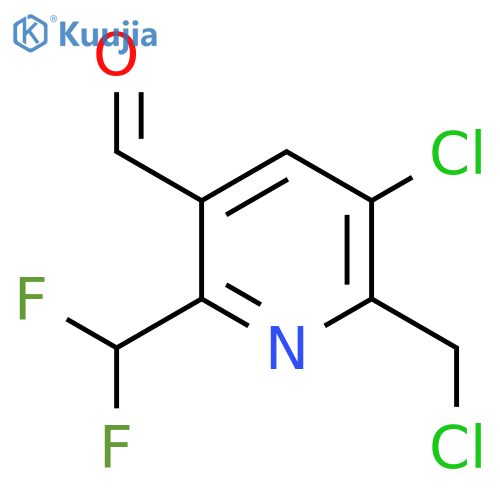 3-Chloro-2-(chloromethyl)-6-(difluoromethyl)pyridine-5-carboxaldehyde structure