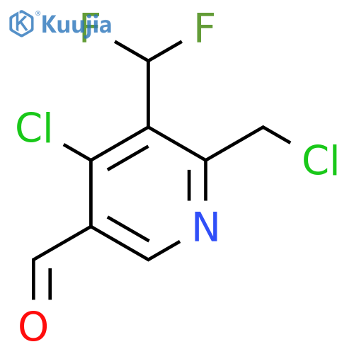 4-Chloro-2-(chloromethyl)-3-(difluoromethyl)pyridine-5-carboxaldehyde structure