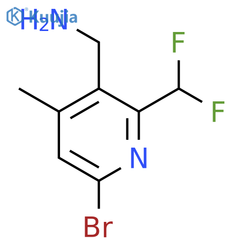 3-(Aminomethyl)-6-bromo-2-(difluoromethyl)-4-methylpyridine structure