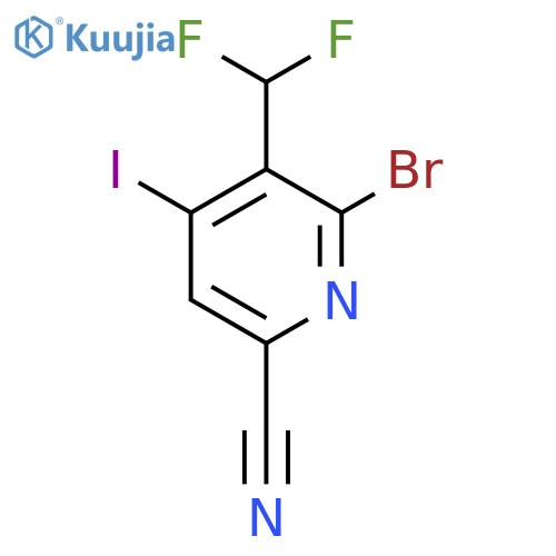 2-Bromo-6-cyano-3-(difluoromethyl)-4-iodopyridine structure