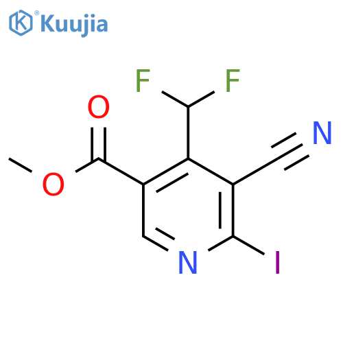 Methyl 3-cyano-4-(difluoromethyl)-2-iodopyridine-5-carboxylate structure