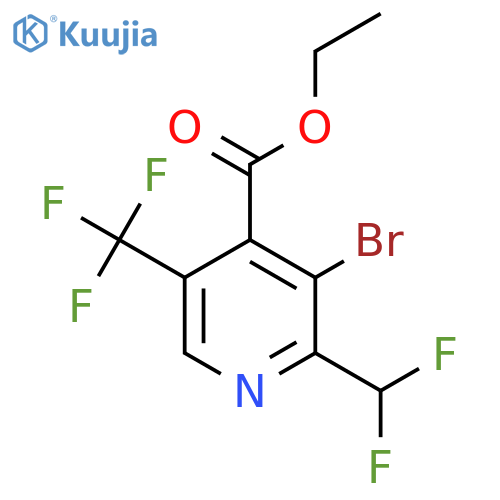 Ethyl 3-bromo-2-(difluoromethyl)-5-(trifluoromethyl)pyridine-4-carboxylate structure