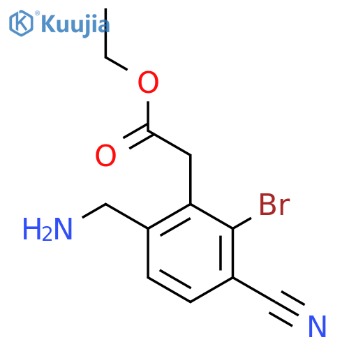 Ethyl 6-aminomethyl-2-bromo-3-cyanophenylacetate structure