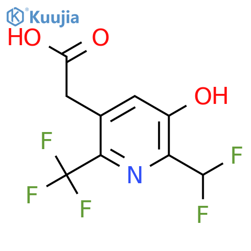 2-(Difluoromethyl)-3-hydroxy-6-(trifluoromethyl)pyridine-5-acetic acid structure
