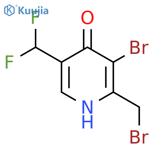3-Bromo-2-(bromomethyl)-5-(difluoromethyl)-4-hydroxypyridine structure