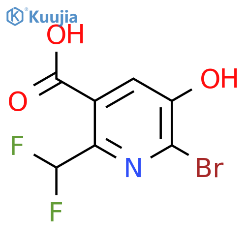 2-Bromo-6-(difluoromethyl)-3-hydroxypyridine-5-carboxylic acid structure