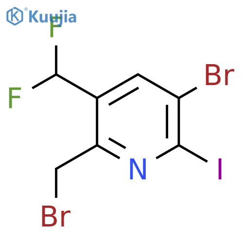 5-Bromo-2-(bromomethyl)-3-(difluoromethyl)-6-iodopyridine structure