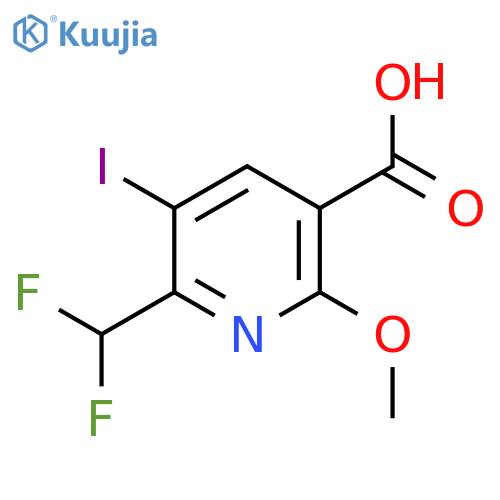 2-(Difluoromethyl)-3-iodo-6-methoxypyridine-5-carboxylic acid structure
