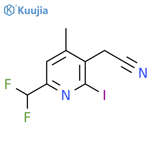 6-(Difluoromethyl)-2-iodo-4-methylpyridine-3-acetonitrile structure