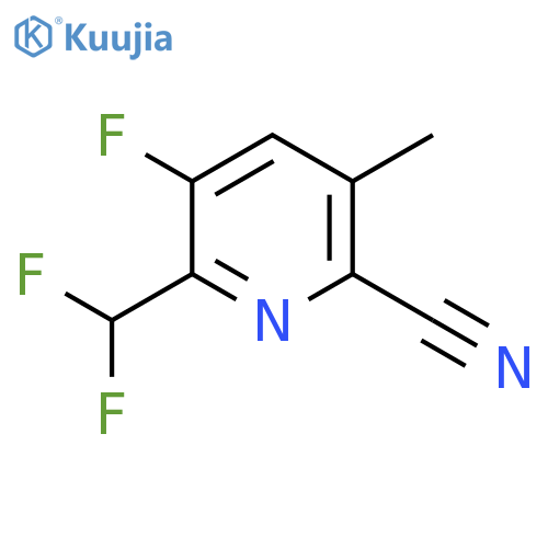 2-Cyano-6-(difluoromethyl)-5-fluoro-3-methylpyridine structure
