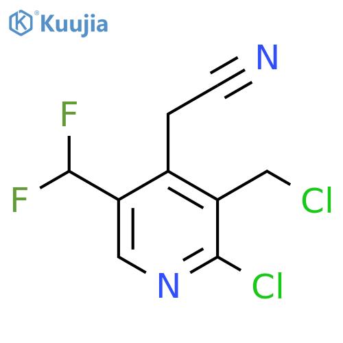 2-Chloro-3-(chloromethyl)-5-(difluoromethyl)pyridine-4-acetonitrile structure