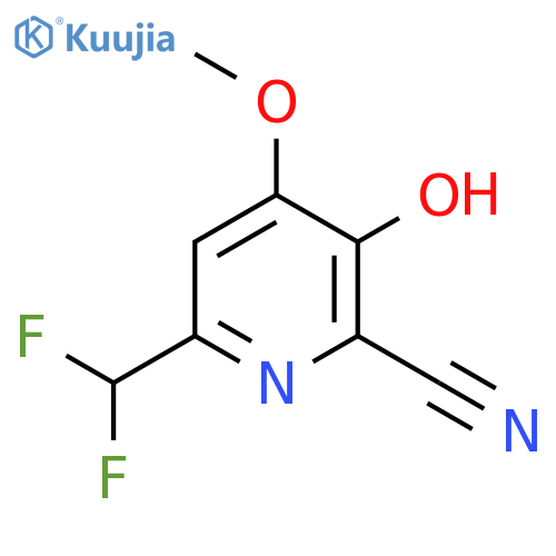 2-Cyano-6-(difluoromethyl)-3-hydroxy-4-methoxypyridine structure