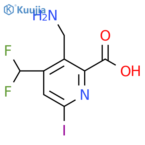 3-(Aminomethyl)-4-(difluoromethyl)-6-iodopyridine-2-carboxylic acid structure