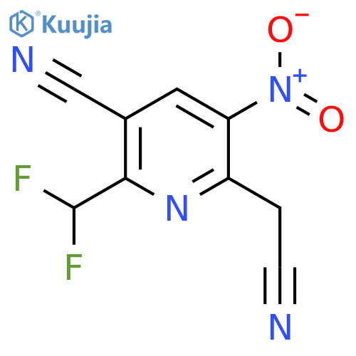 3-Cyano-2-(difluoromethyl)-5-nitropyridine-6-acetonitrile structure