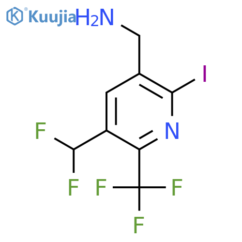 3-(Aminomethyl)-5-(difluoromethyl)-2-iodo-6-(trifluoromethyl)pyridine structure