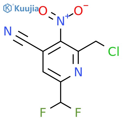 2-(Chloromethyl)-4-cyano-6-(difluoromethyl)-3-nitropyridine structure