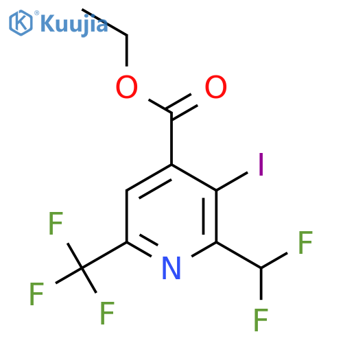 Ethyl 2-(difluoromethyl)-3-iodo-6-(trifluoromethyl)pyridine-4-carboxylate structure