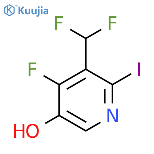 3-(Difluoromethyl)-4-fluoro-5-hydroxy-2-iodopyridine structure