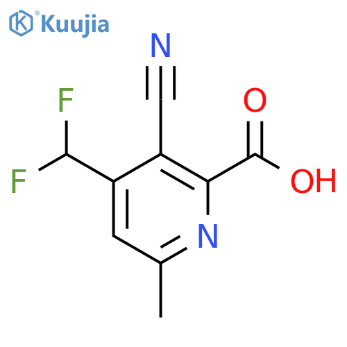 3-Cyano-4-(difluoromethyl)-6-methylpyridine-2-carboxylic acid structure