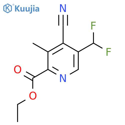 Ethyl 4-cyano-5-(difluoromethyl)-3-methylpyridine-2-carboxylate structure