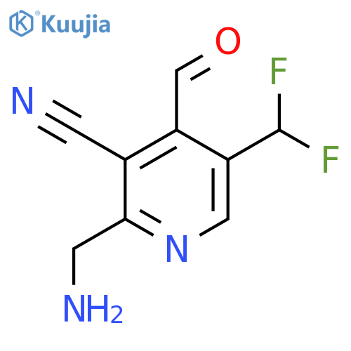 2-(Aminomethyl)-3-cyano-5-(difluoromethyl)pyridine-4-carboxaldehyde structure