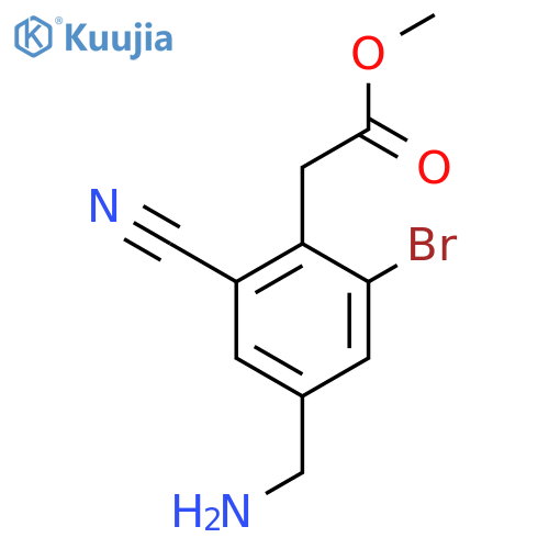 Methyl 4-aminomethyl-2-bromo-6-cyanophenylacetate structure