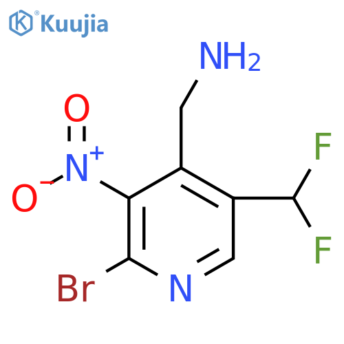 4-(Aminomethyl)-2-bromo-5-(difluoromethyl)-3-nitropyridine structure