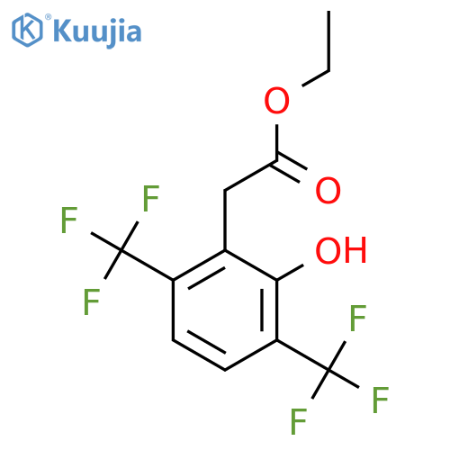 Ethyl 3,6-bis(trifluoromethyl)-2-hydroxyphenylacetate structure