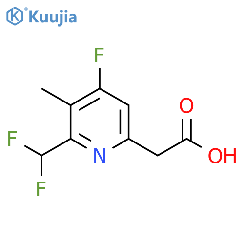 2-(Difluoromethyl)-4-fluoro-3-methylpyridine-6-acetic acid structure