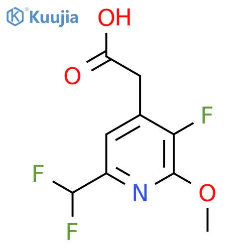 6-(Difluoromethyl)-3-fluoro-2-methoxypyridine-4-acetic acid structure
