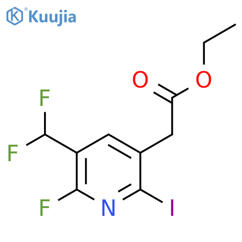 Ethyl 3-(difluoromethyl)-2-fluoro-6-iodopyridine-5-acetate structure