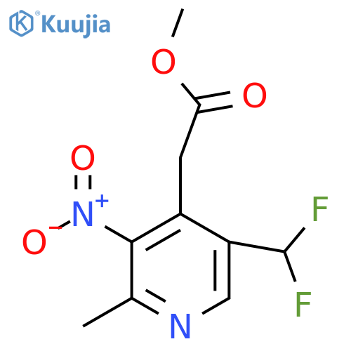 Methyl 5-(difluoromethyl)-2-methyl-3-nitropyridine-4-acetate structure