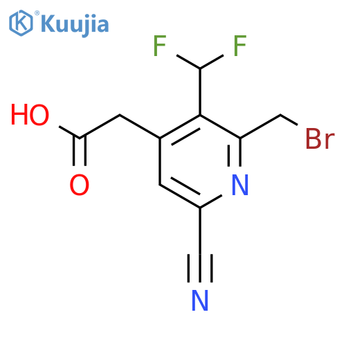 2-(Bromomethyl)-6-cyano-3-(difluoromethyl)pyridine-4-acetic acid structure