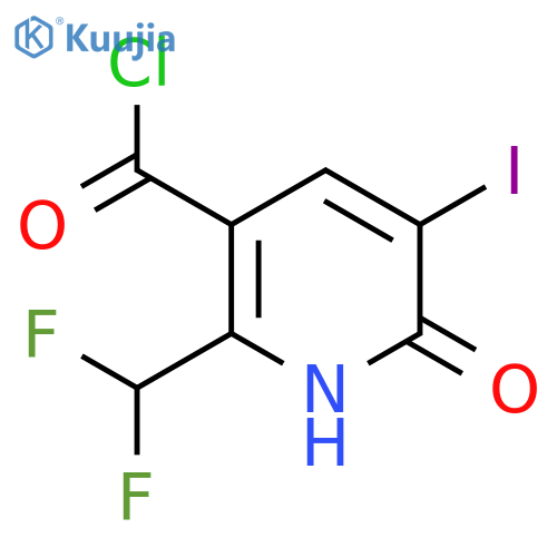 2-(Difluoromethyl)-6-hydroxy-5-iodopyridine-3-carbonyl chloride structure
