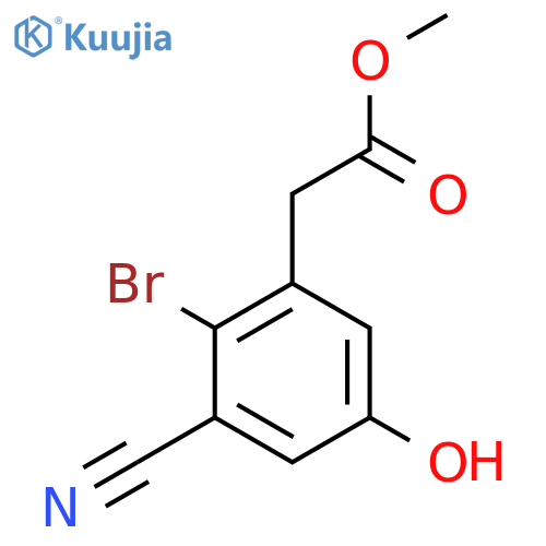 Methyl 2-bromo-3-cyano-5-hydroxyphenylacetate structure