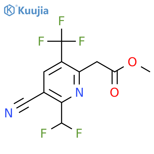 Methyl 3-cyano-2-(difluoromethyl)-5-(trifluoromethyl)pyridine-6-acetate structure