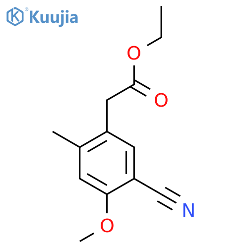 Ethyl 5-cyano-4-methoxy-2-methylphenylacetate structure