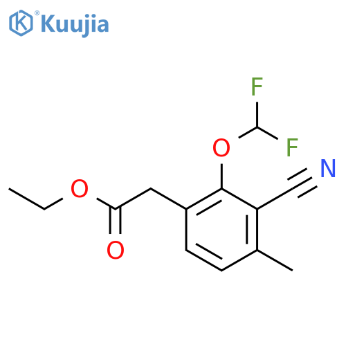 Ethyl 3-cyano-2-difluoromethoxy-4-methylphenylacetate structure