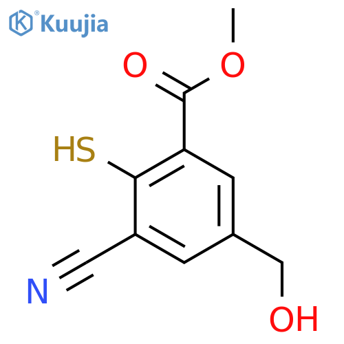 Methyl 3-cyano-5-hydroxymethyl-2-mercaptobenzoate structure