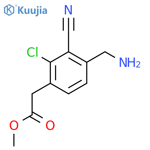 Methyl 4-aminomethyl-2-chloro-3-cyanophenylacetate structure