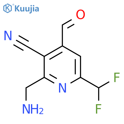 2-(Aminomethyl)-3-cyano-6-(difluoromethyl)pyridine-4-carboxaldehyde structure