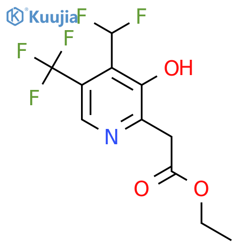 Ethyl 4-(difluoromethyl)-3-hydroxy-5-(trifluoromethyl)pyridine-2-acetate structure